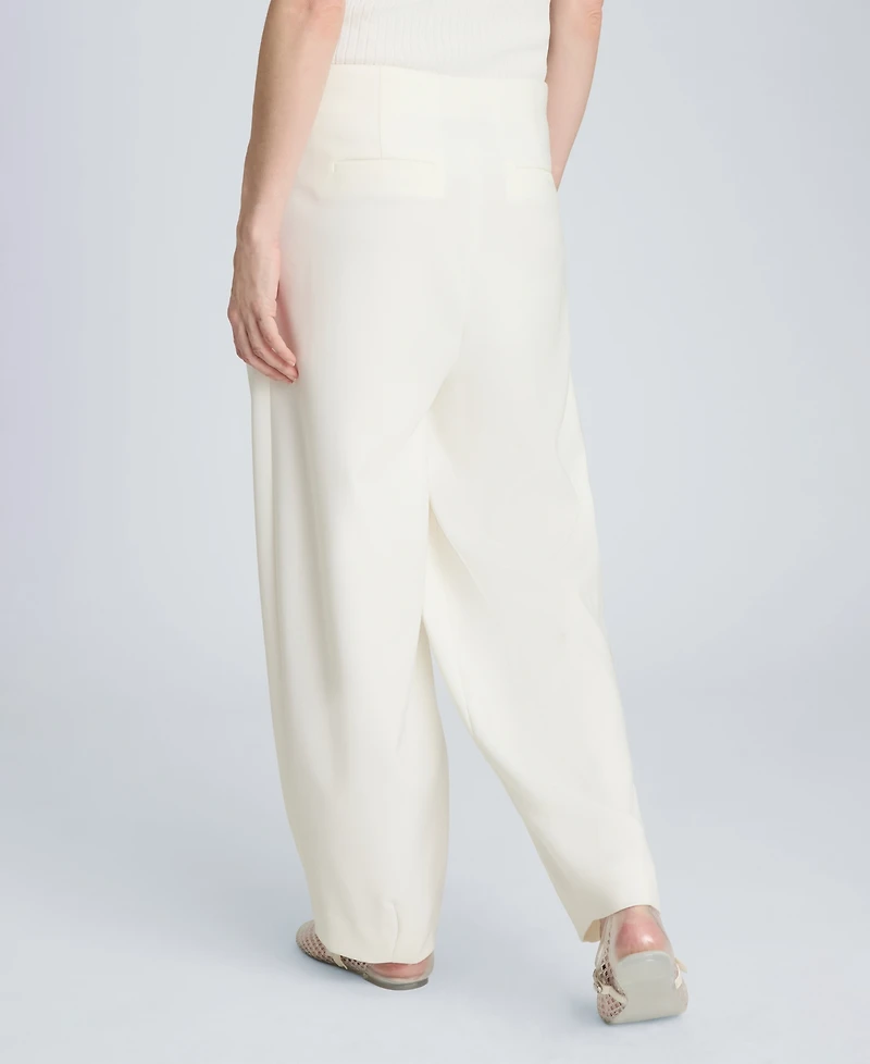 Kenneth Cole Women's Fly-Front Hollywood Waist Pleated Pants