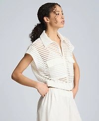 Kenneth Cole Women's Collared Neck Cardigan