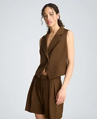 Kenneth Cole Women's Fitted Notch Collar Sleeveless Vest