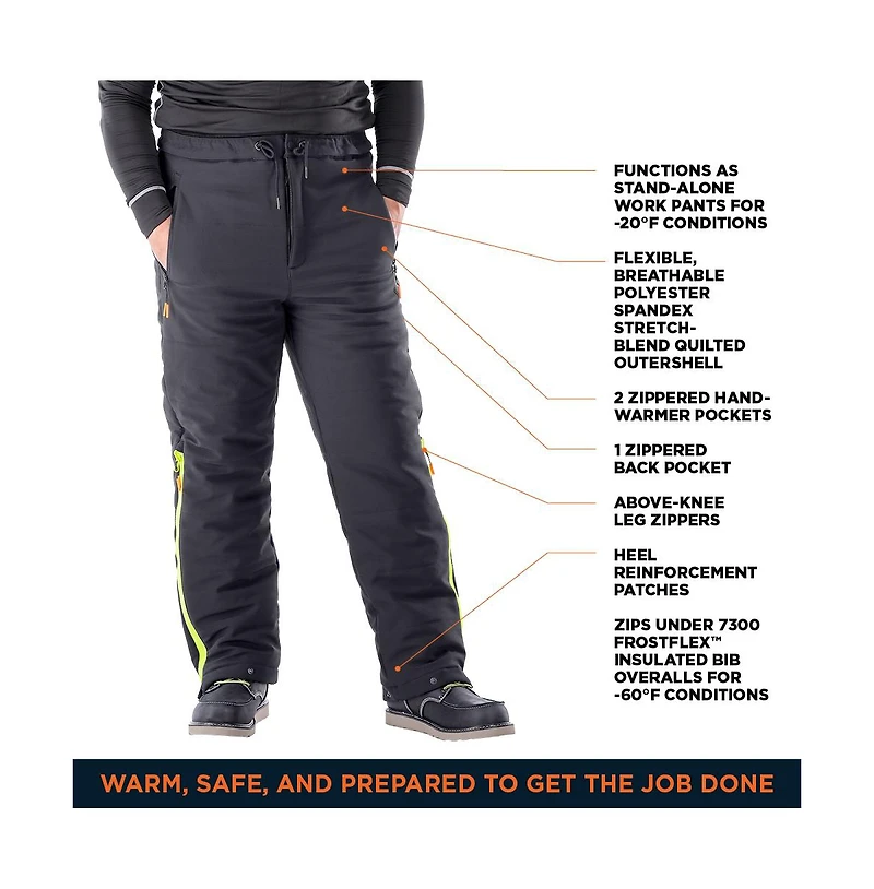 RefrigiWear Men's FrostFlex Insulated Quilted Pants - -20°F Cold Protection, Flexible and Water-Repellent Workwear