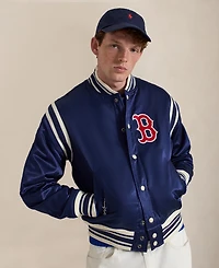 Polo Ralph Lauren Men's Striped Ribbed Baseball Collar Jacket