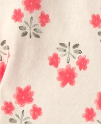 Carter's Baby Girls' Floral Top, Bodysuit and Shorts, 3-Piece Set