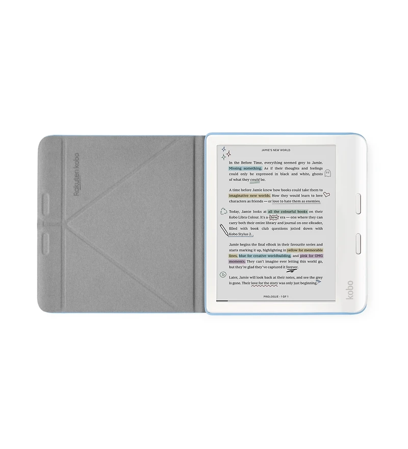 Kobo Libra Colour eReader with Dusk SleepCover Case and Ac Bundle