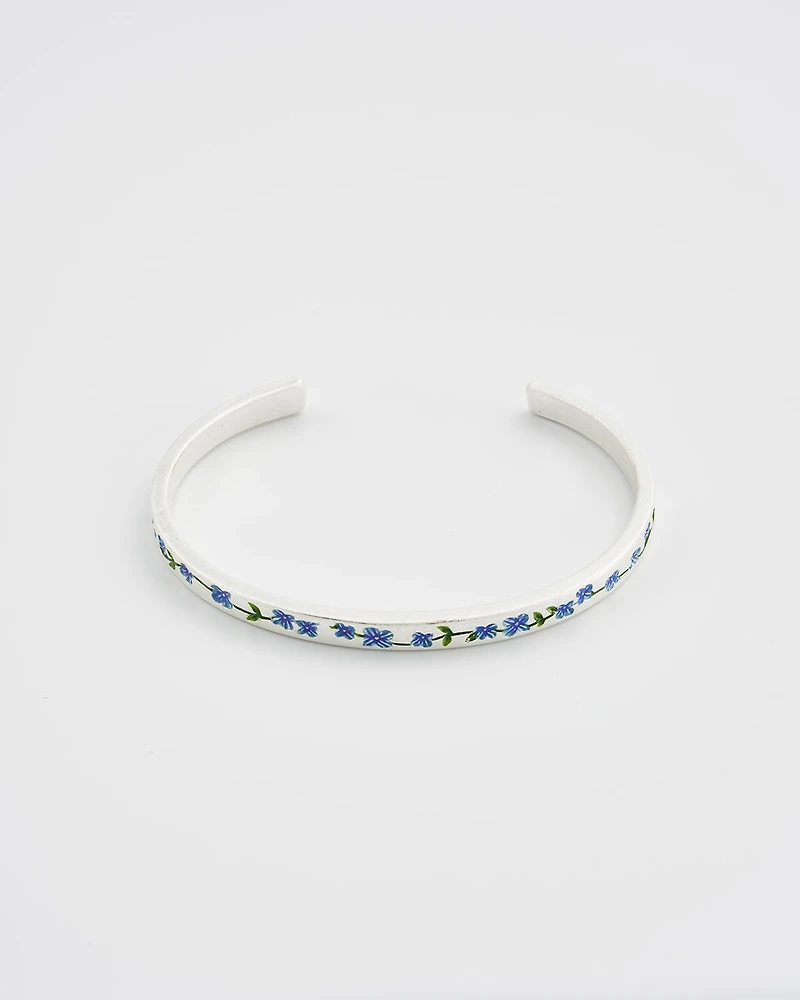 Fable England Forget Me Not Silver Bangle