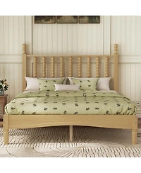 Streamdale Furniture Wood Platform Bed with Gourd Headboard