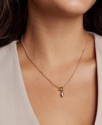 Kendra Scott Malachite & Imitation Pearl 14K Gold Plated Over Brass Daphne Link and Chain Necklace