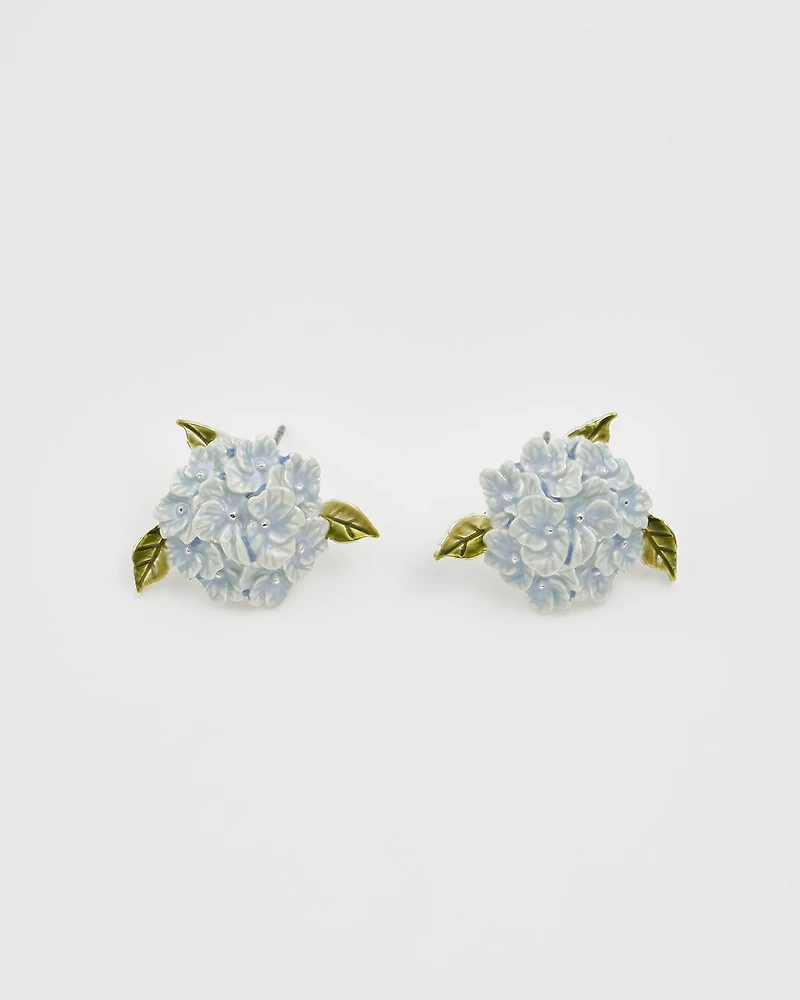 Fable England Hydrangea Earrings Silver