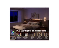 Lucky One Full Bed Frame with 6 Storage Drawers, Storage Headboard with Charging Statio Bed Frame