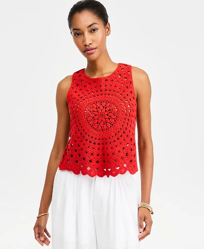 On 34th Women's Crochet Button-Back Tank, Macy's Exclusive