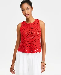 On 34th Women's Crochet Button-Back Tank, Macy's Exclusive