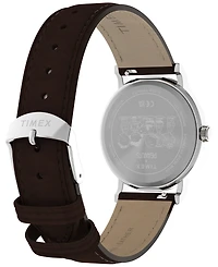 Timex Men's Quartz Analog Brown Leather Watch 38mm