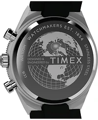 Timex Men's Quartz Chronograph Black Silicone Watch 40mm