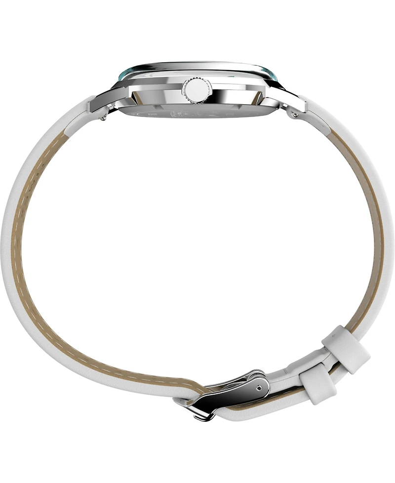 Timex Women's Quartz Analog White Leather Watch 38mm