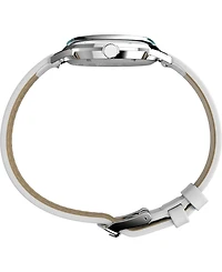 Timex Women's Quartz Analog White Leather Watch 38mm