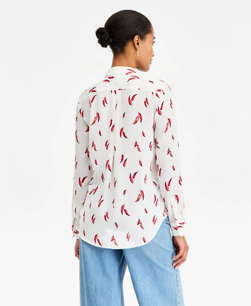 On 34th Women's Button-Front Crepe Shirt, Macy's Exclusive