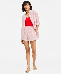 On 34th Women's Drawstring Seersucker Texture Shorts, Macy's Exclusive