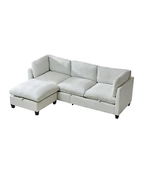 Streamdale Furniture Chenille 96.5" Sectional Sofa with Ottoman