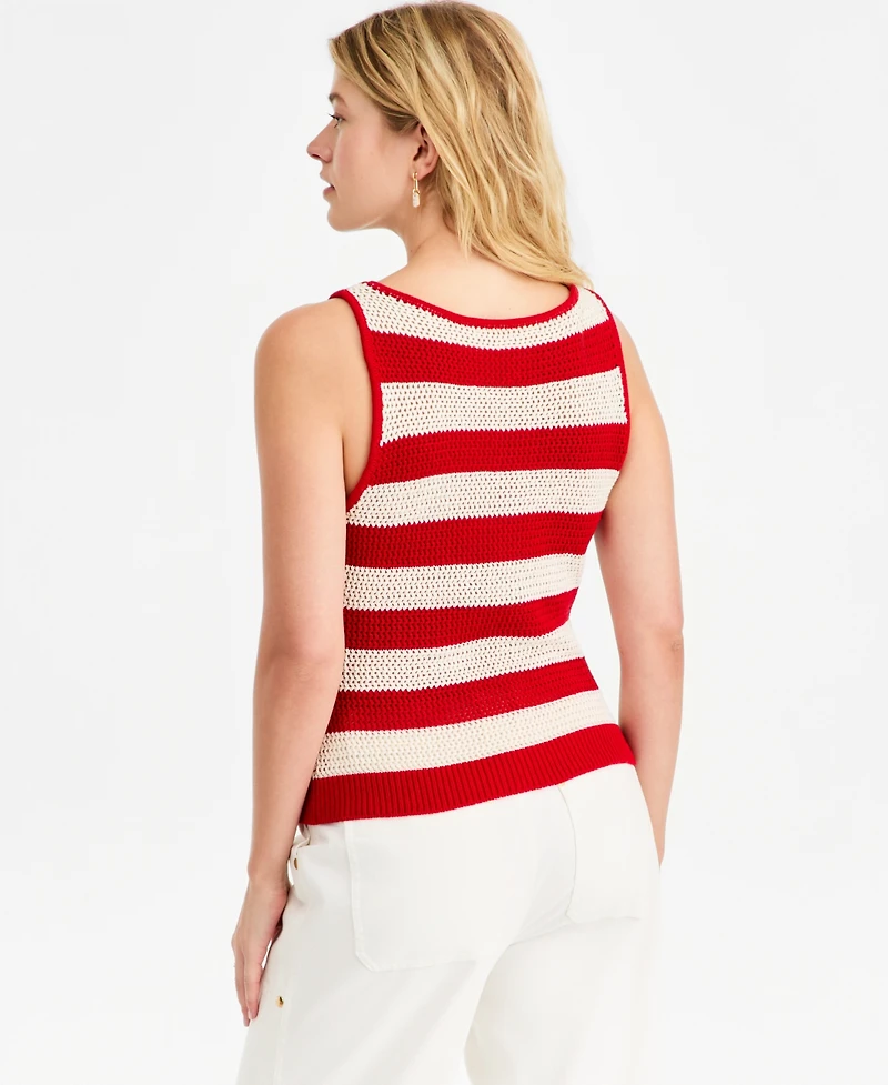On 34th Women's Floral Crochet Striped Tank, Macy's Exclusive