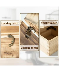 Yigii 3 Piece Tree Of Life Carved Wooden Keepsake Boxes Decorative Storage Trinket Memorabilia