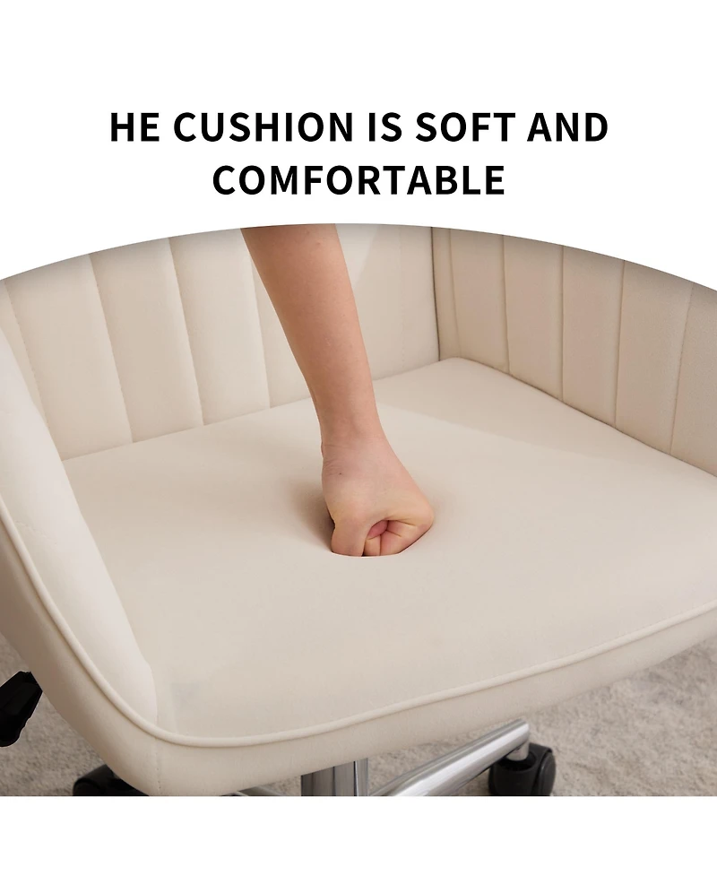 Flynama Silver Base Adjustable Ergonomic Swivel Office Chair,Long Sitting Chair