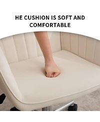 Flynama Silver Base Adjustable Ergonomic Swivel Office Chair,Long Sitting Chair