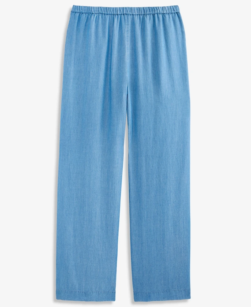 On 34th Women's Chambray Pull-On Wide-Leg Pants, Macy's Exclusive