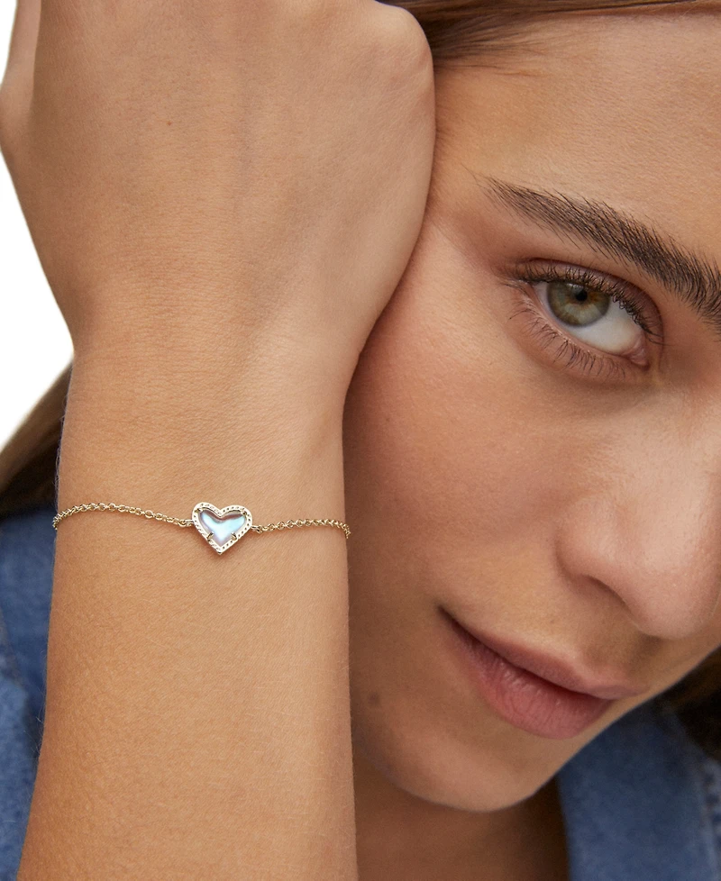 Kendra Scott 14k Gold-Plated Red Illusion Heart Adjustable Link Bracelet