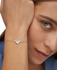 Kendra Scott 14k Gold-Plated Red Illusion Heart Adjustable Link Bracelet