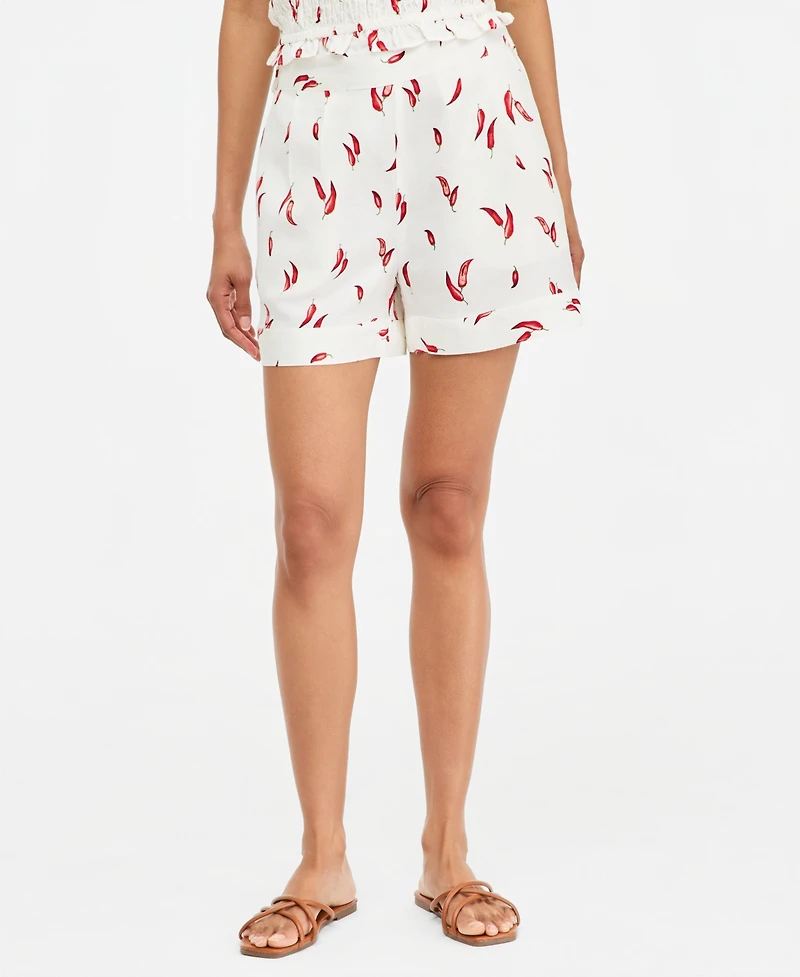 On 34th Women's Linen-Blend Tailored Pull-On Shorts, Macy's Exclusive