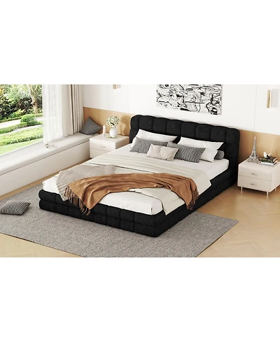 Lucky One Queen Size Upholstered Platform Bed
