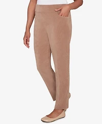 Alfred Dunner Petite Vienna Allure Fit Pull-On Knit Corduroy Average Length Pants