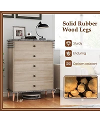 Sugift Farmhouse Chest Dresser of Drawers Tall Storage Organizer.