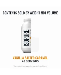 Isopure Zero Carb, Vitamin C and Zinc for Immune Support, 25g Protein, Keto Friendly, Whey Protein Isolate, Vanilla Salted Caramel, 3 Pounds