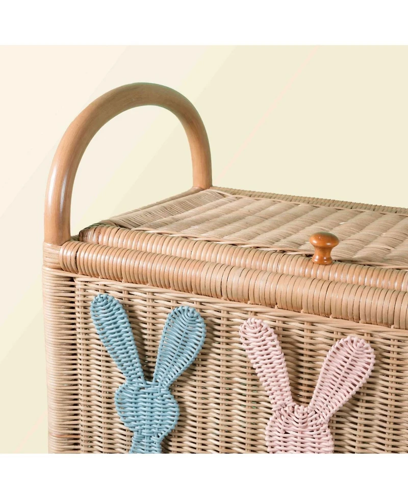 Momiji Anais Handcrafted Rattan Storage Trunk with handles