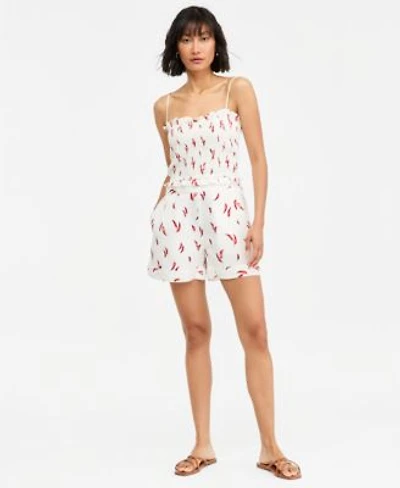 On 34th Womens Printed Smocked Tank Printed Pleated Shorts Macys Exclusive