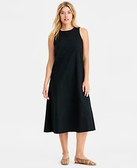 On 34th Women's Linen-Blend Diagonal Seam Midi Dress, Macy's Exclusive