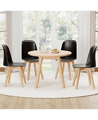 Gouun Modern Pp Dining Chairs Set of 2 with Beech Wood Legs and Tilt Backrest