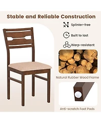 Gouun Padded Dining Chairs Set of 2 with Rubber Wood Frame and Polyester Cushion