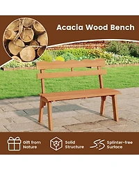Sugift Outdoor Acacia Wood Garden Bench with Heavy Duty Capacity