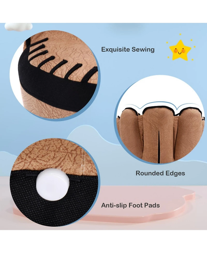 Gouun Baseball Glove Shaped Kids Upholstered Sofa Chair