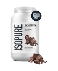Isopure Low Carb Pure Whey Isolate Protein Powder, Lactose Free, Gluten Free, Vitamins, Dutch Chocolate, 25g Protein Per Serving, 41 Servings