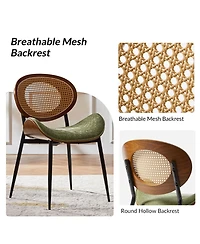 Hulala Home Pateley Mid-Century Modern Rattan Dinning Chair