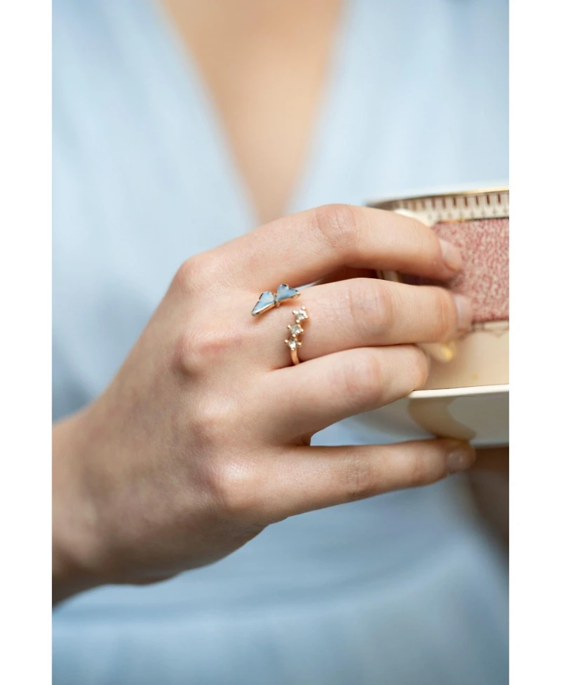 Fable England Enamel Butterfly Ring