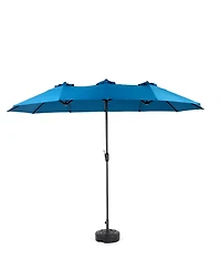Clihome 14.8Ft Double Sided Outdoor Umbrella Rectangular Large with Crank, No Base