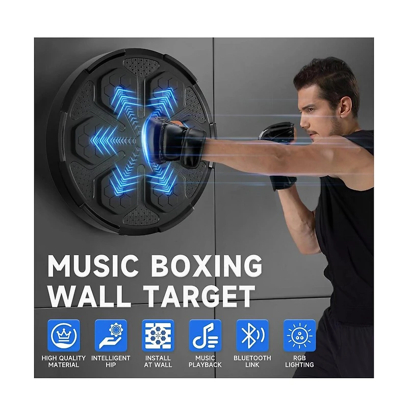 Artudatech Bluetooth Music Boxing Machine with Led, 450lb Impact Resistance for Kids & Adults