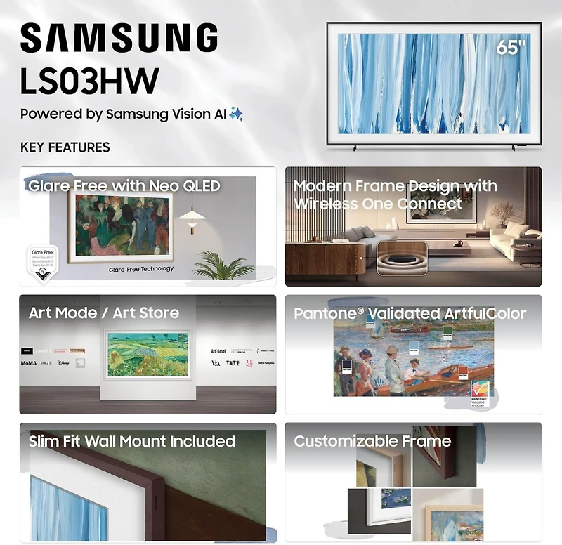 Samsung QN85LS03HWFXZA 85" The Frame Pro Neo Qled 4K Smart Tizen Tv (2026)