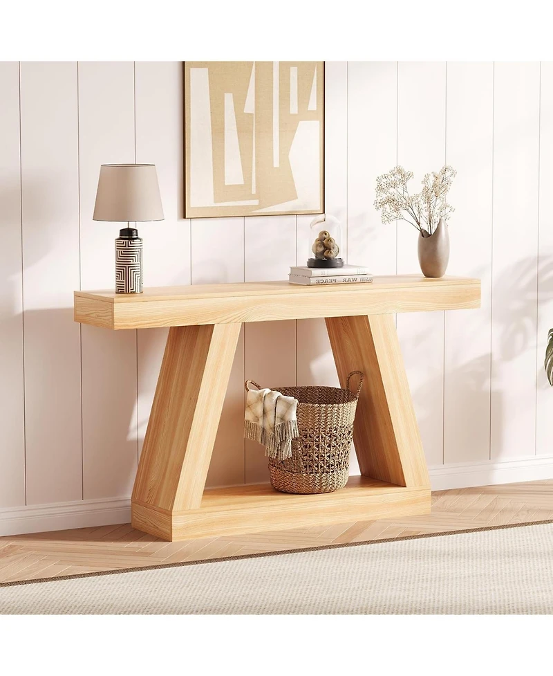gaomon Farmhouse Console Table with Trapezium Design