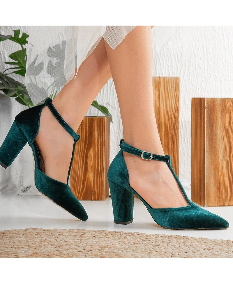 Forever & Always Women's Shoes Angelique Velvet High Heels