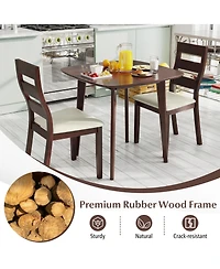 Sugift Three Piece Dining Table Set with Table and Two Chairs