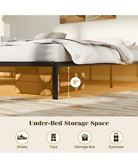 Sugift Queen Size Metal Bed Frame Heavy Duty Support Slats Mattress Foundation